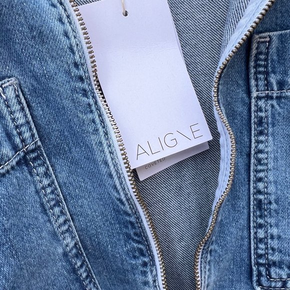 ALIGNE GABRIELLA SHORT SLEEVE DENIM MIDI DRESS - Picture 9 of 11